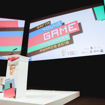 Event: BAFTA Young Games Designer AwardsDate: Saturday 7 July 2018Venue: BAFTA, 195 Piccadilly, LondonHosts: Aoife Wilson & Julia Hardy-Area: Branding & Set-Up